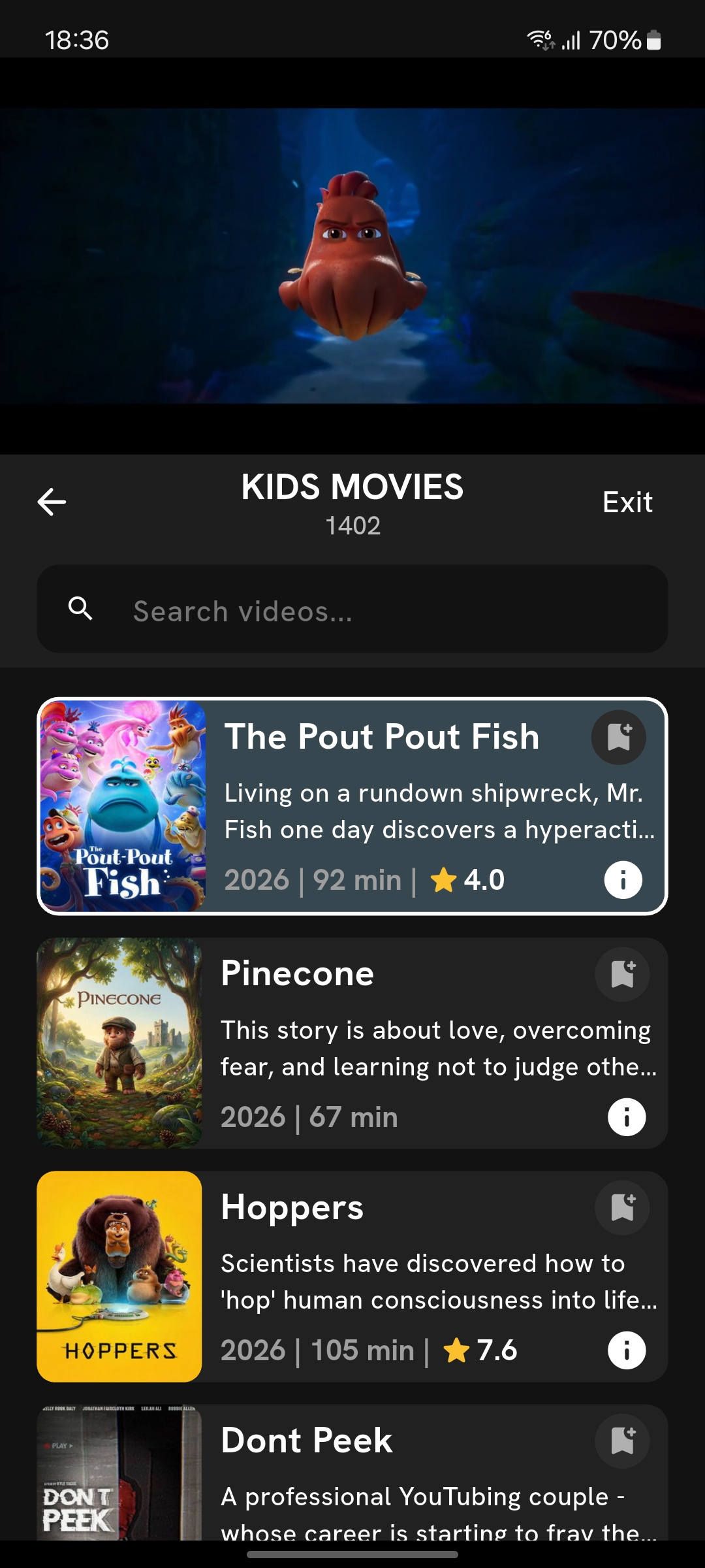 Pocket STB feature screenshot
